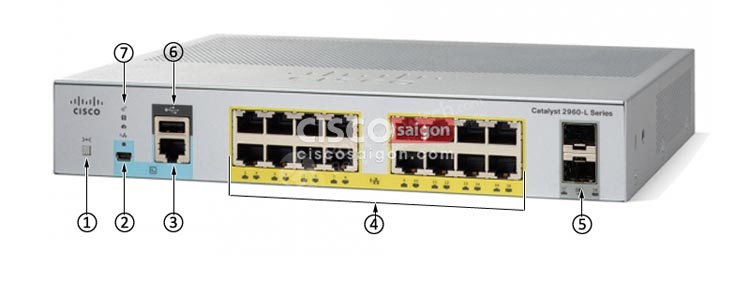 Cisco WS-C2960L-16PS-LL 16 port GigE with PoE, 2 x 1G SFP, LAN Lite