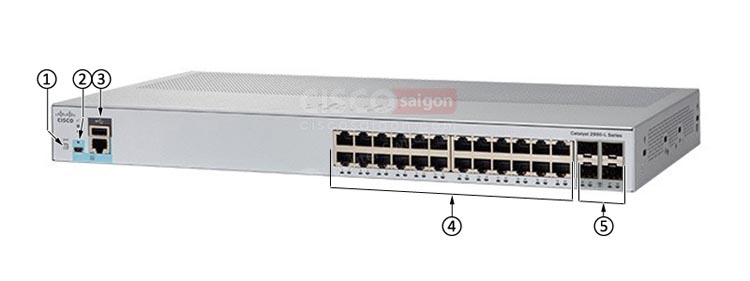 Cisco WS-C2960L-24TS-AP mặt trước