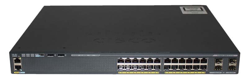 Mặt trước WS-C2960X-24PS-L Catalyst 2960-X 24 GigE PoE 370W, 4 x 1G SFP, LAN Base